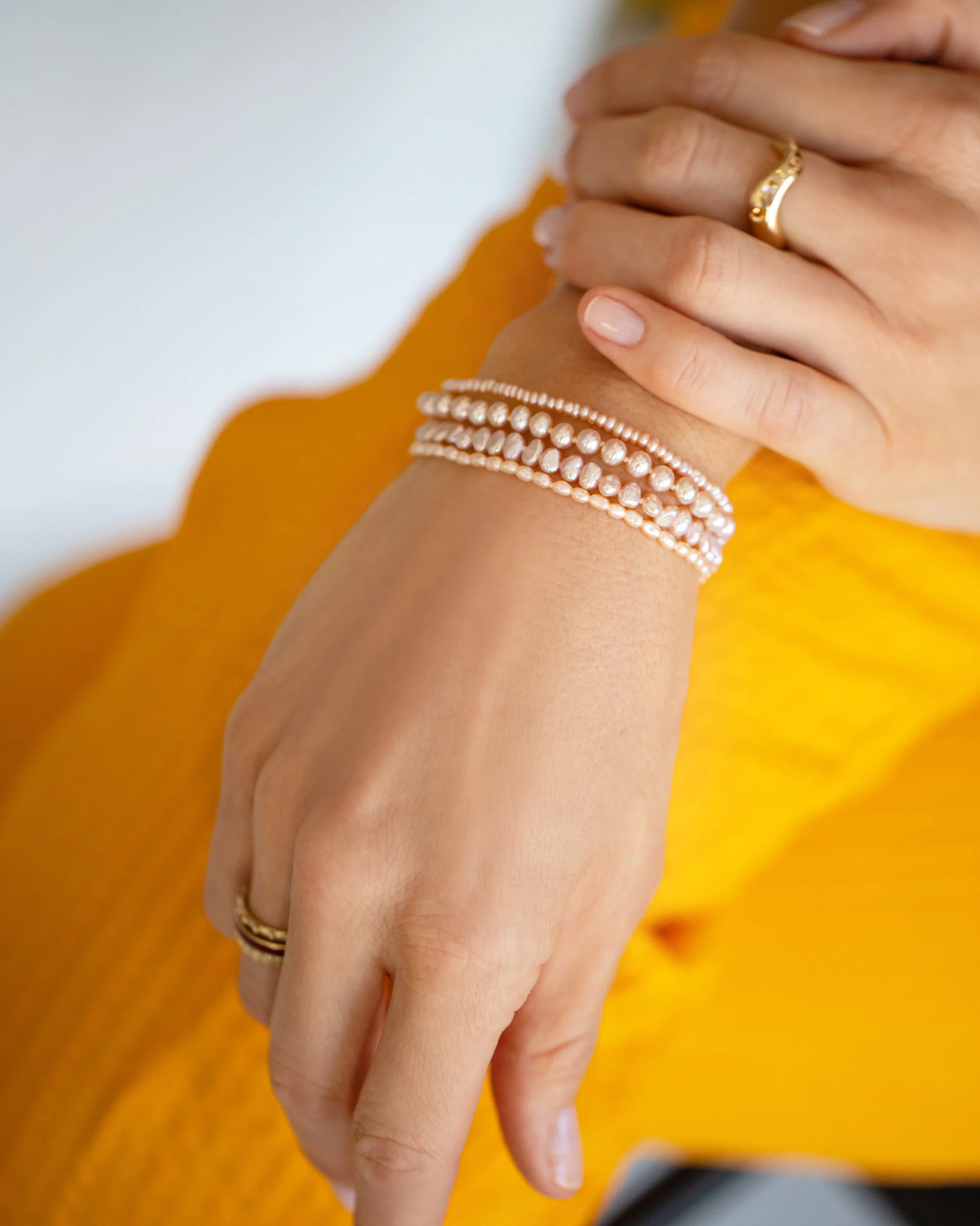 Pink Baroque Pearl Bracelet - Image 2