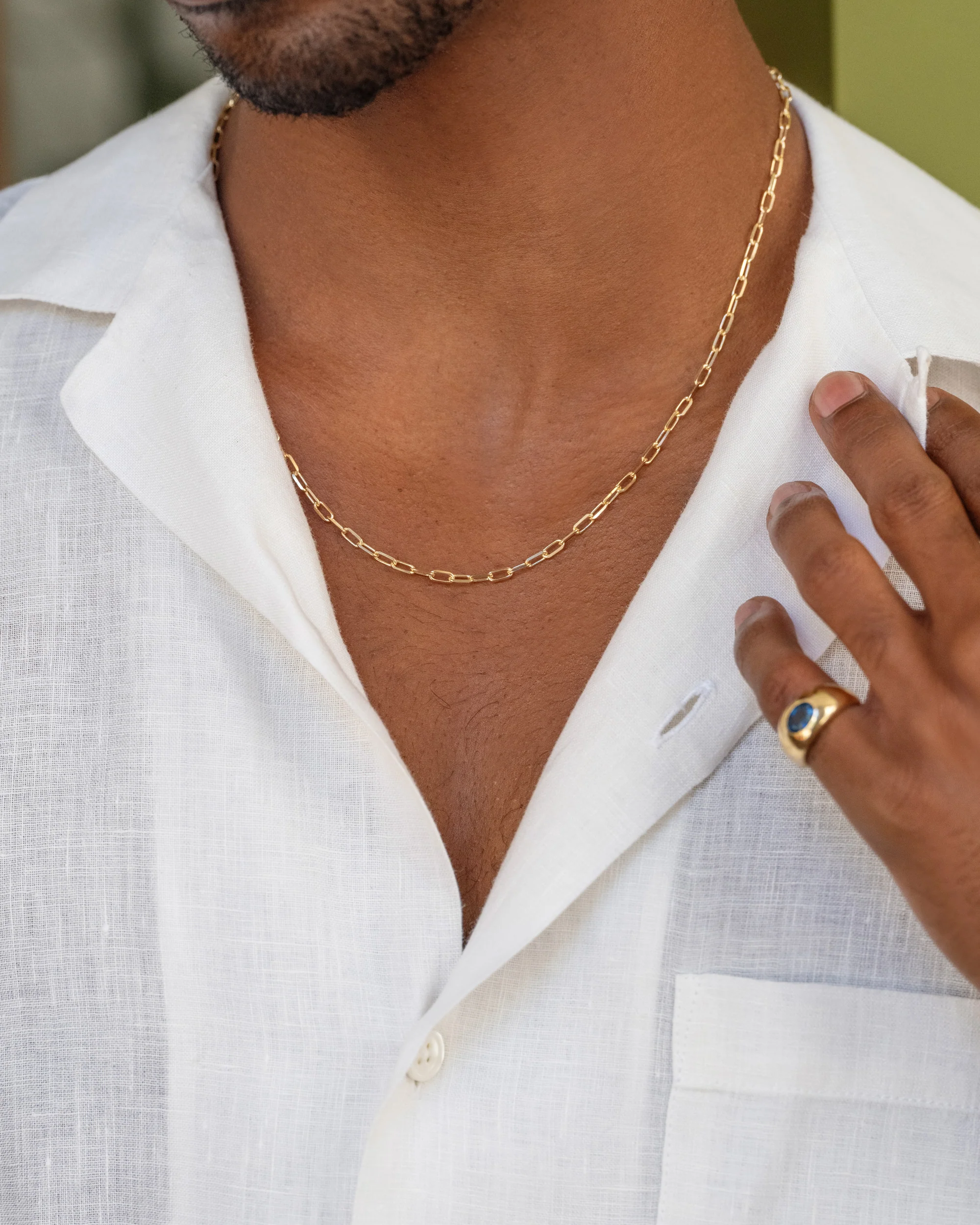 Beveled Oval Chain Necklace - Image 2