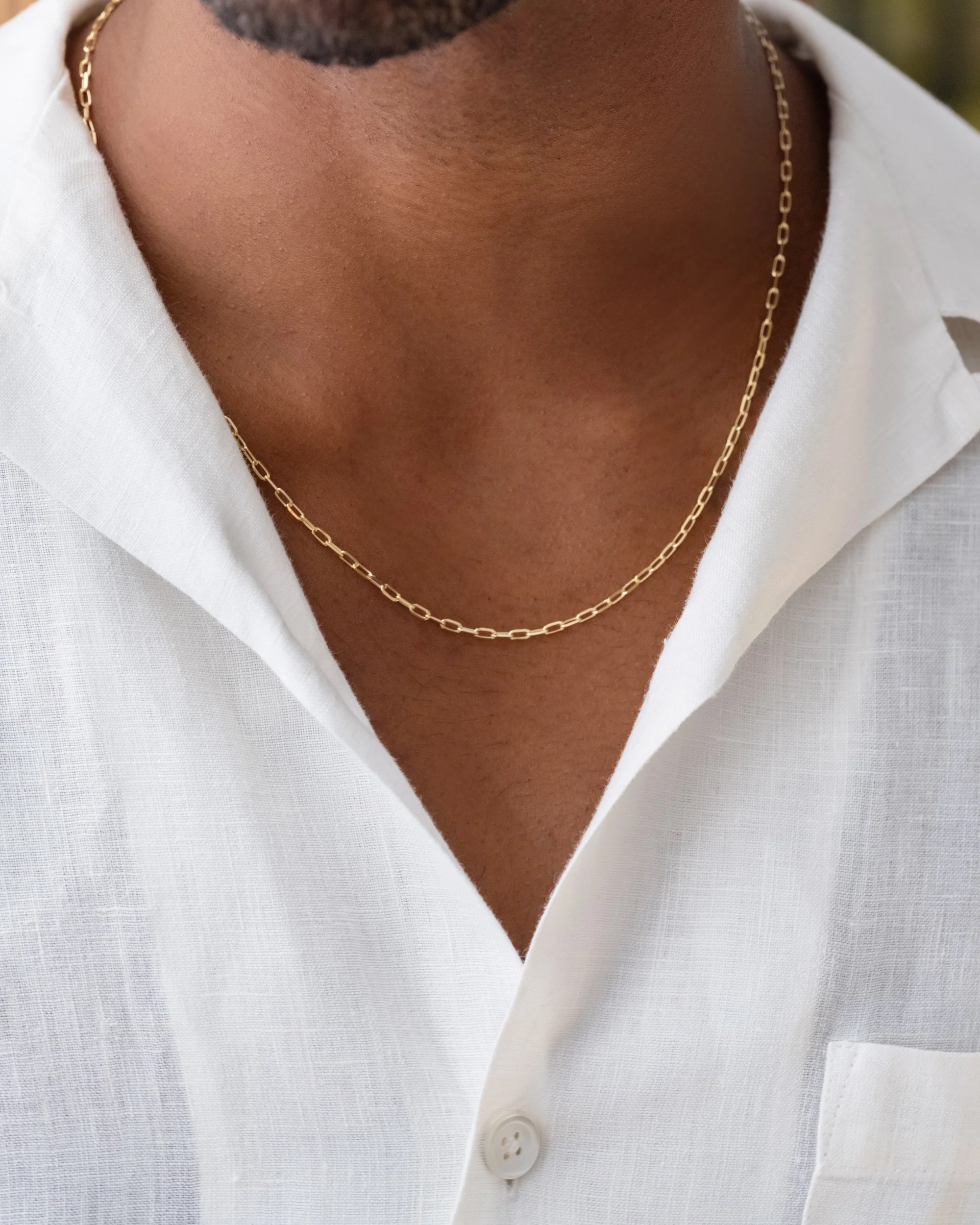 Beveled Oval Chain Necklace - Image 3