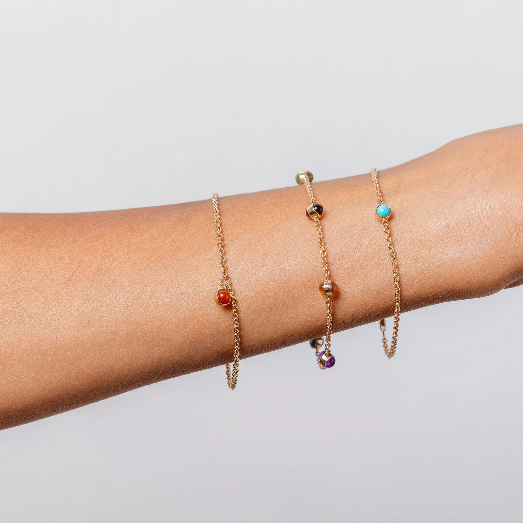 Birthstone Bracelet - Five Bezels - Image 6
