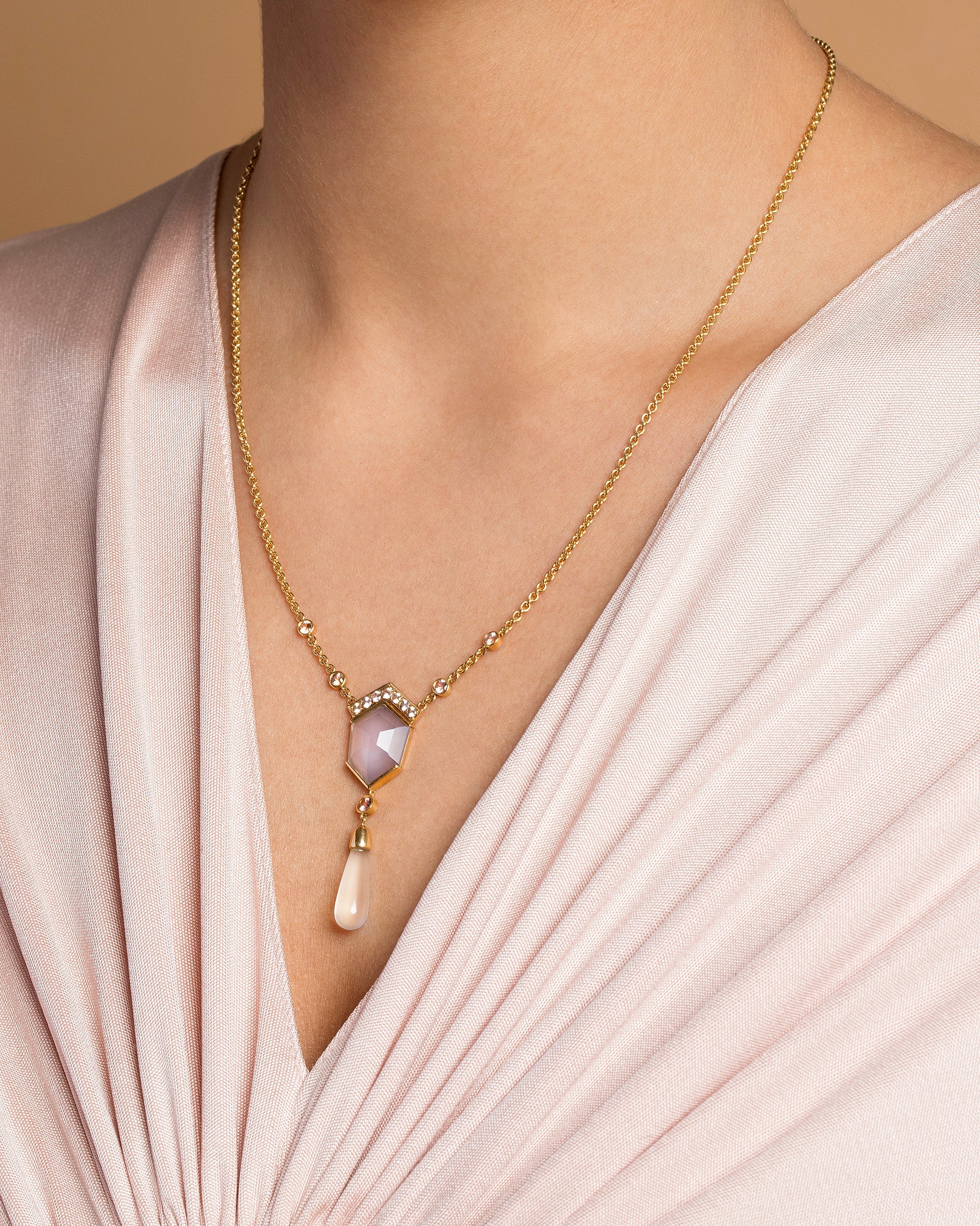 Blue Chalcedony Kite Necklace - Image 3