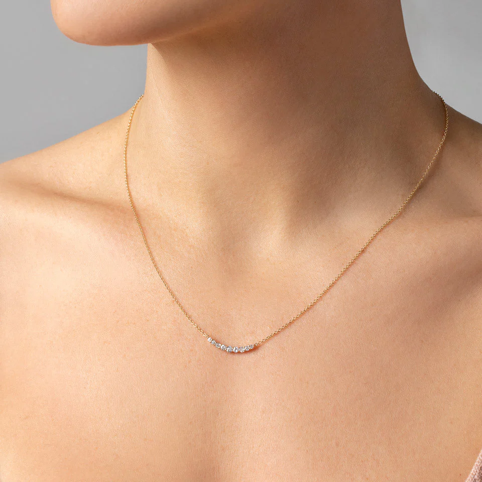 Crescent Necklace - White Diamond - Image 5