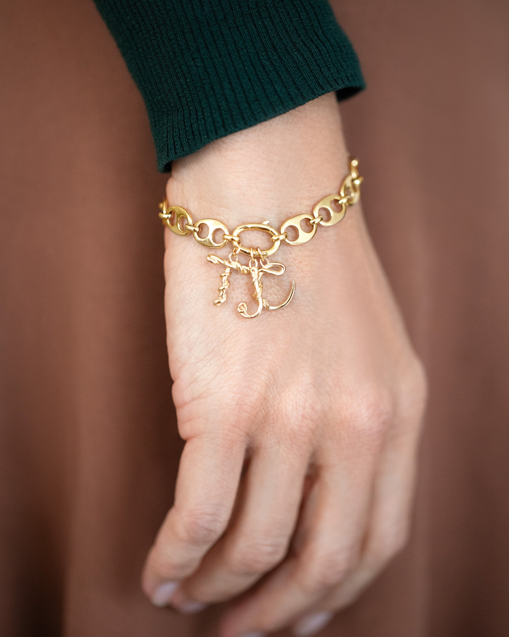 Mini Solid Gold Letter Charm - Image 22