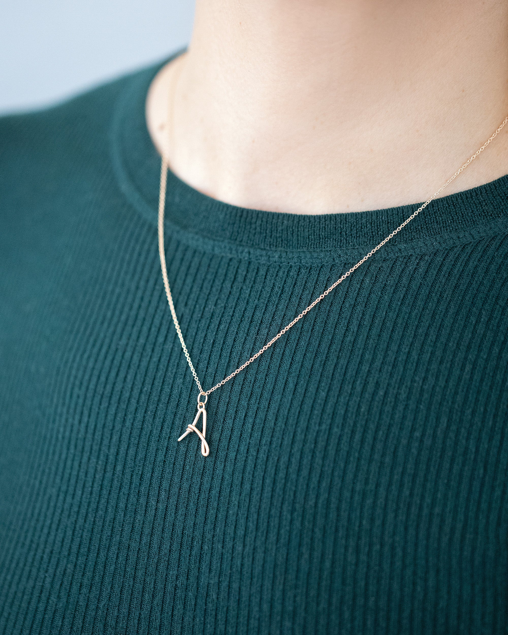 Mini Solid Gold Letter Charm - Image 3