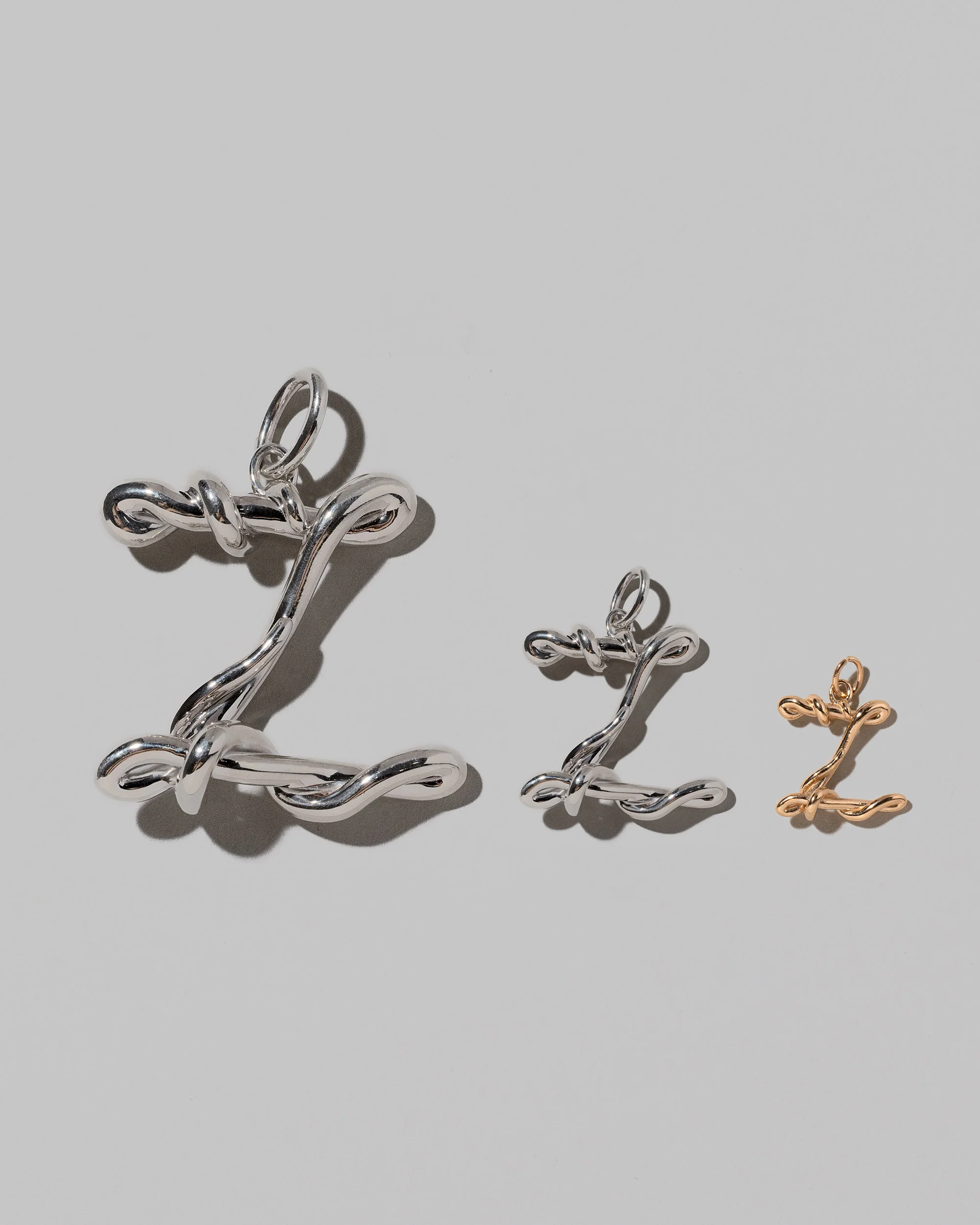 Medium Sterling Silver Letter Charm - Image 55
