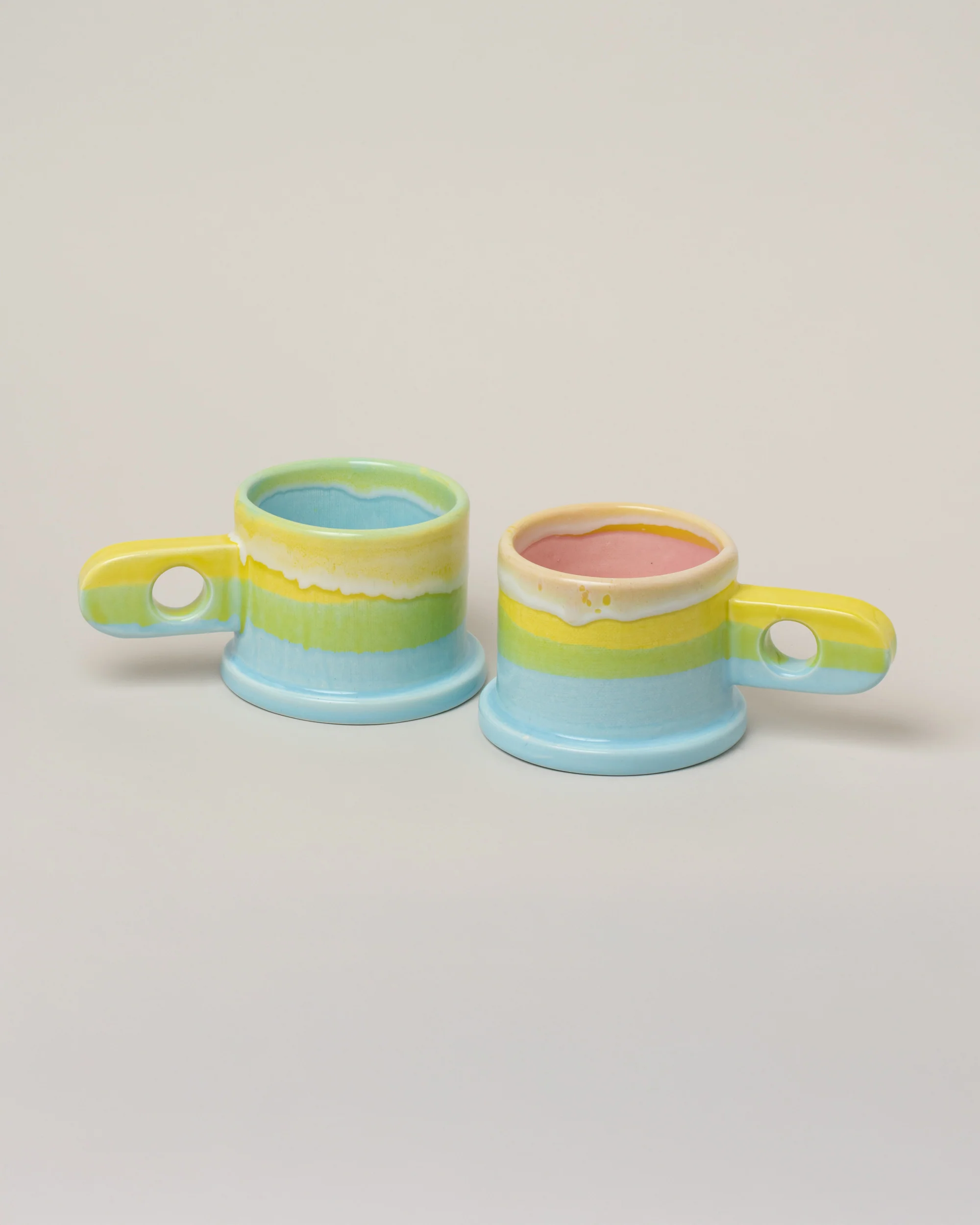 Double Dip Mug Set - Lime & Baby Blue