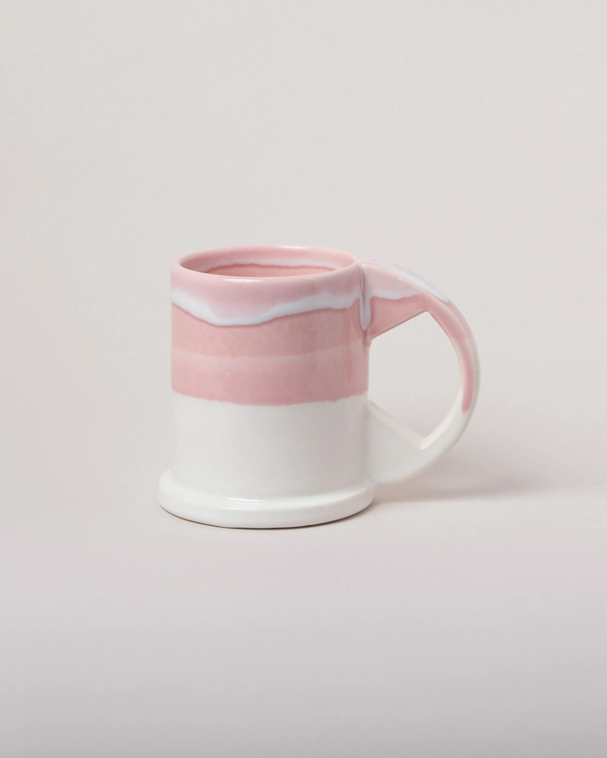 Large Double Dip Mug - Pink & White