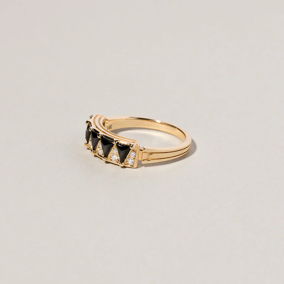 Five Triangle Ring - Black Spinel - Image 6