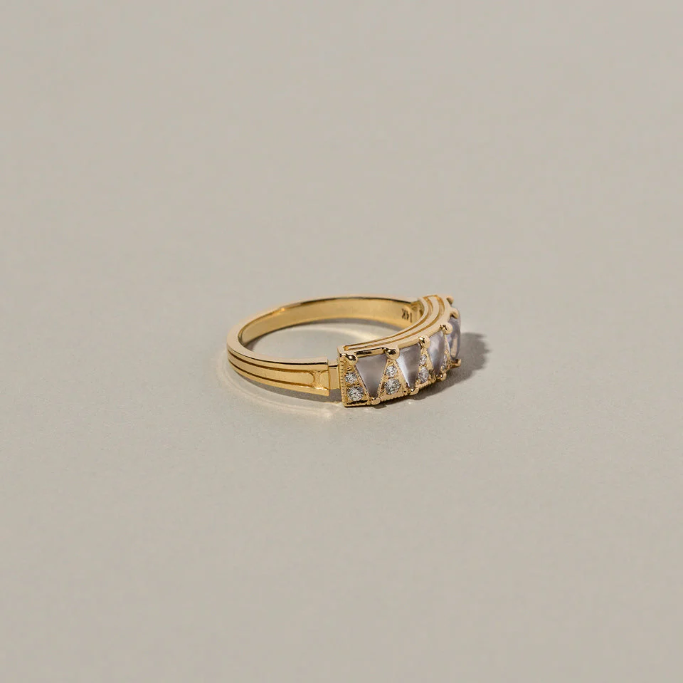 Five Triangle Ring - Blue Chalcedony - Image 5