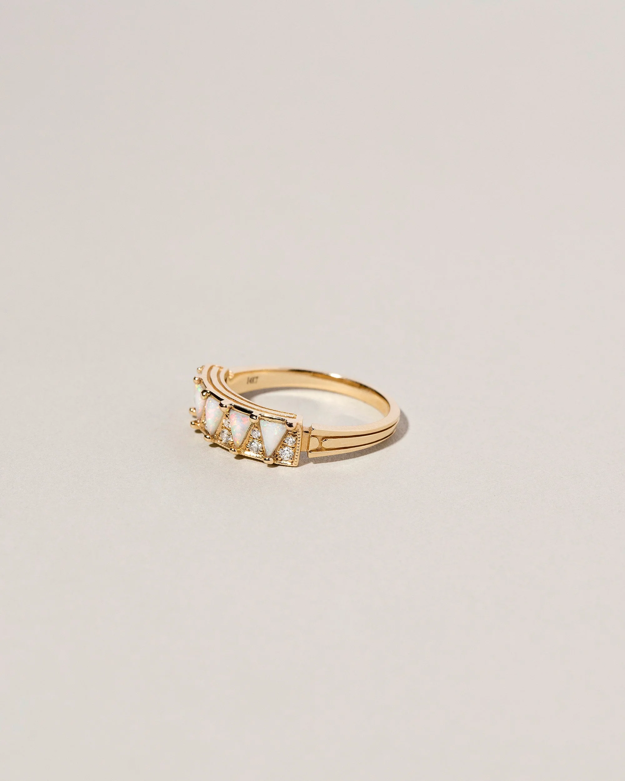 Five Triangle Ring - White Opal - Image 2