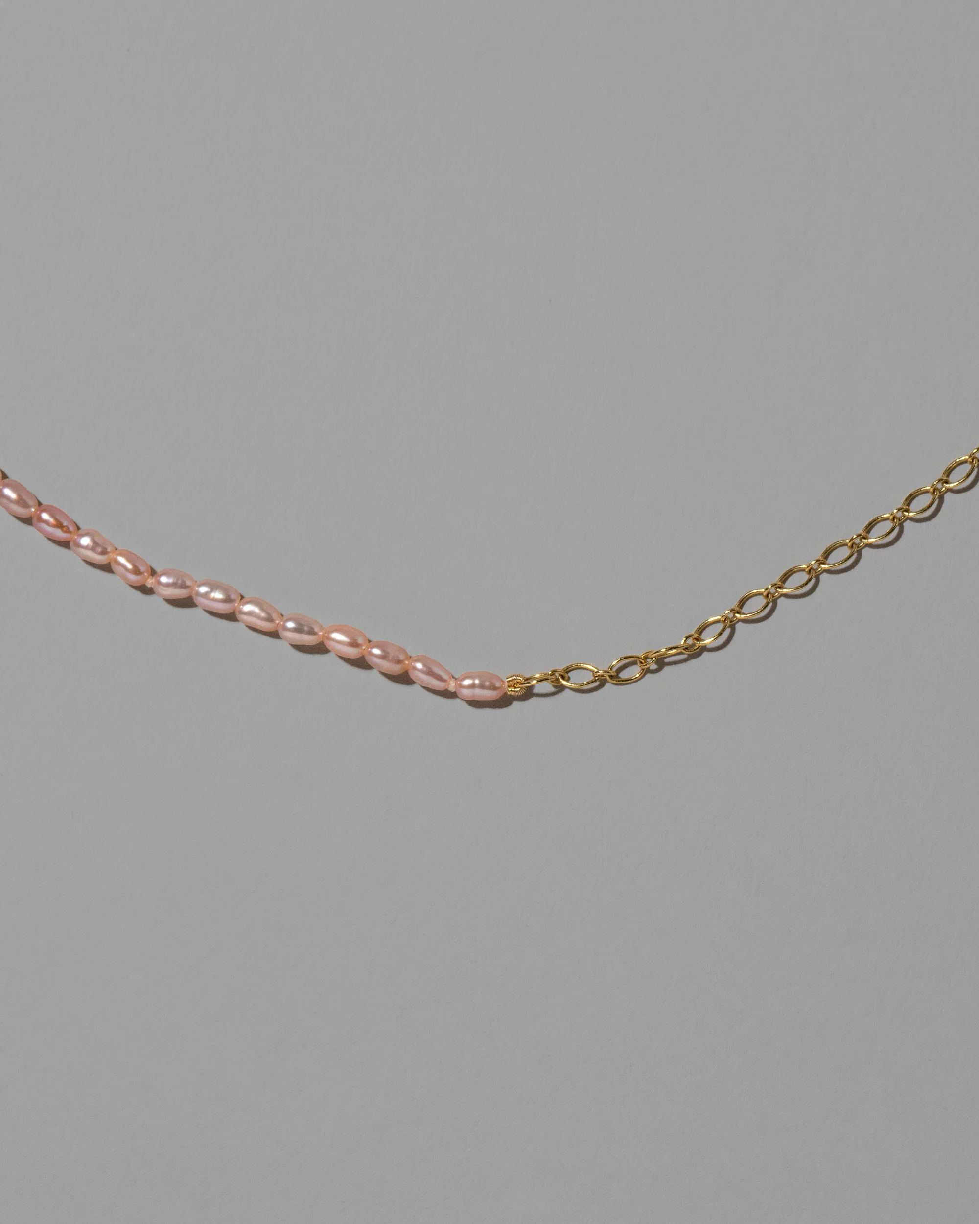Half Oval Chain & Peony Seed Pearl Necklace - Image 2