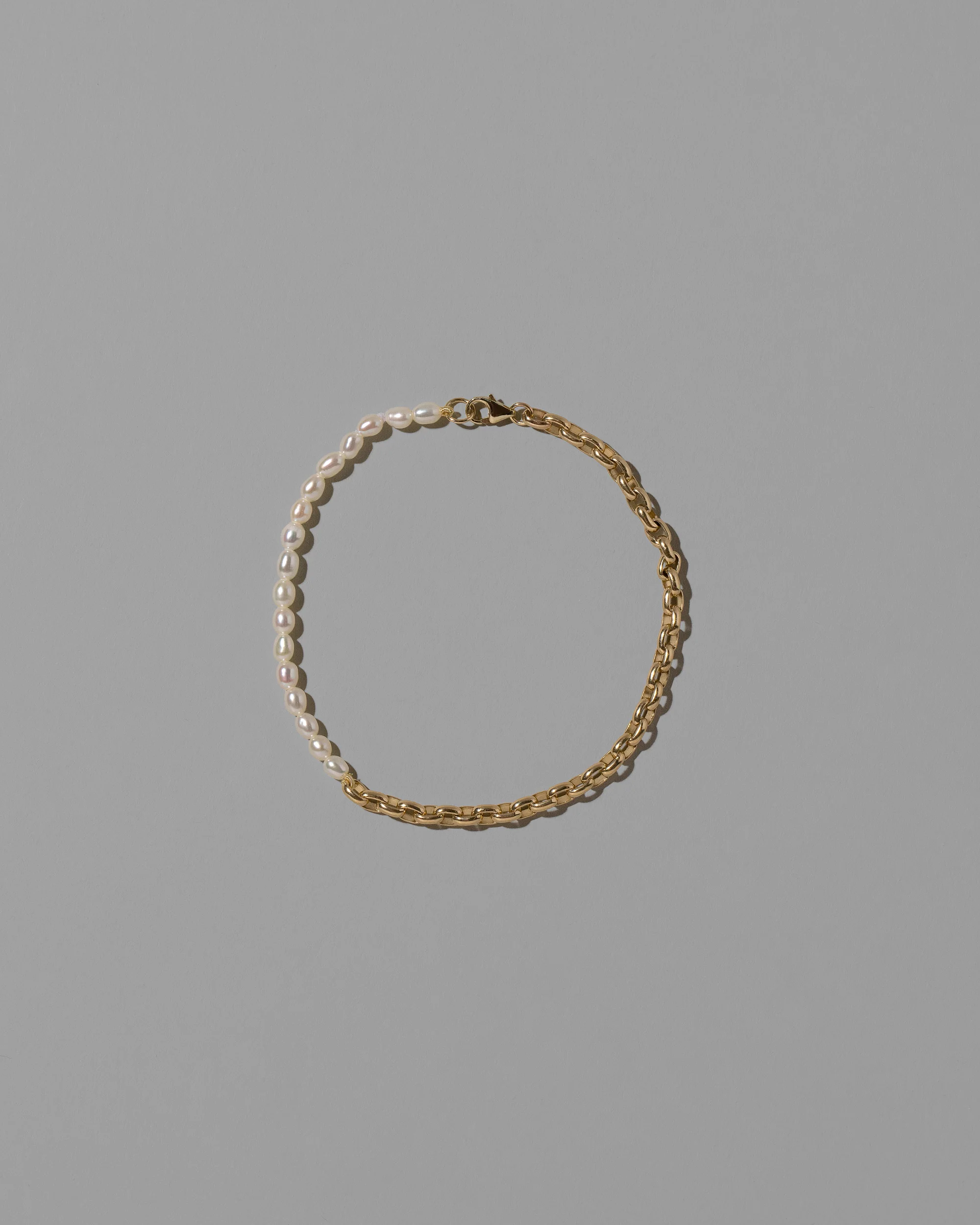Half Short Loop Chain & White Seed Pearl Bracelet