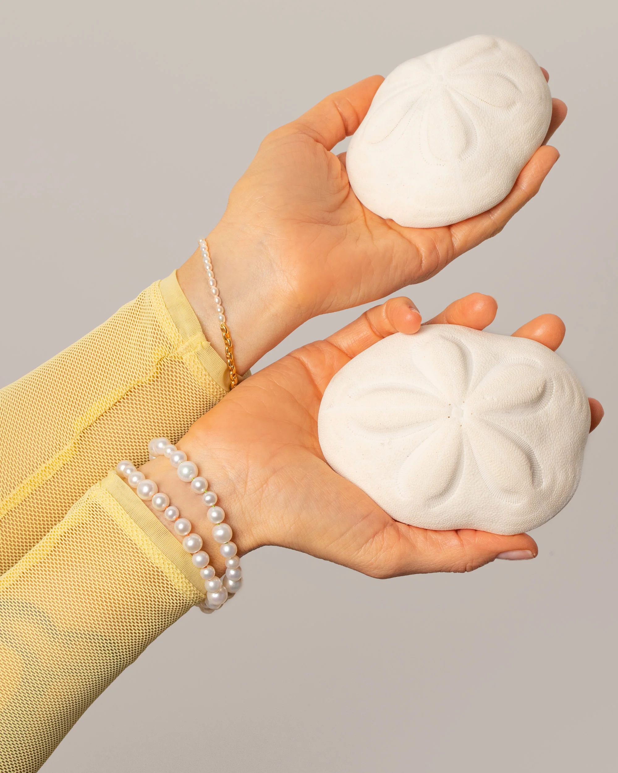 Half Short Loop Chain & White Seed Pearl Bracelet - Image 2