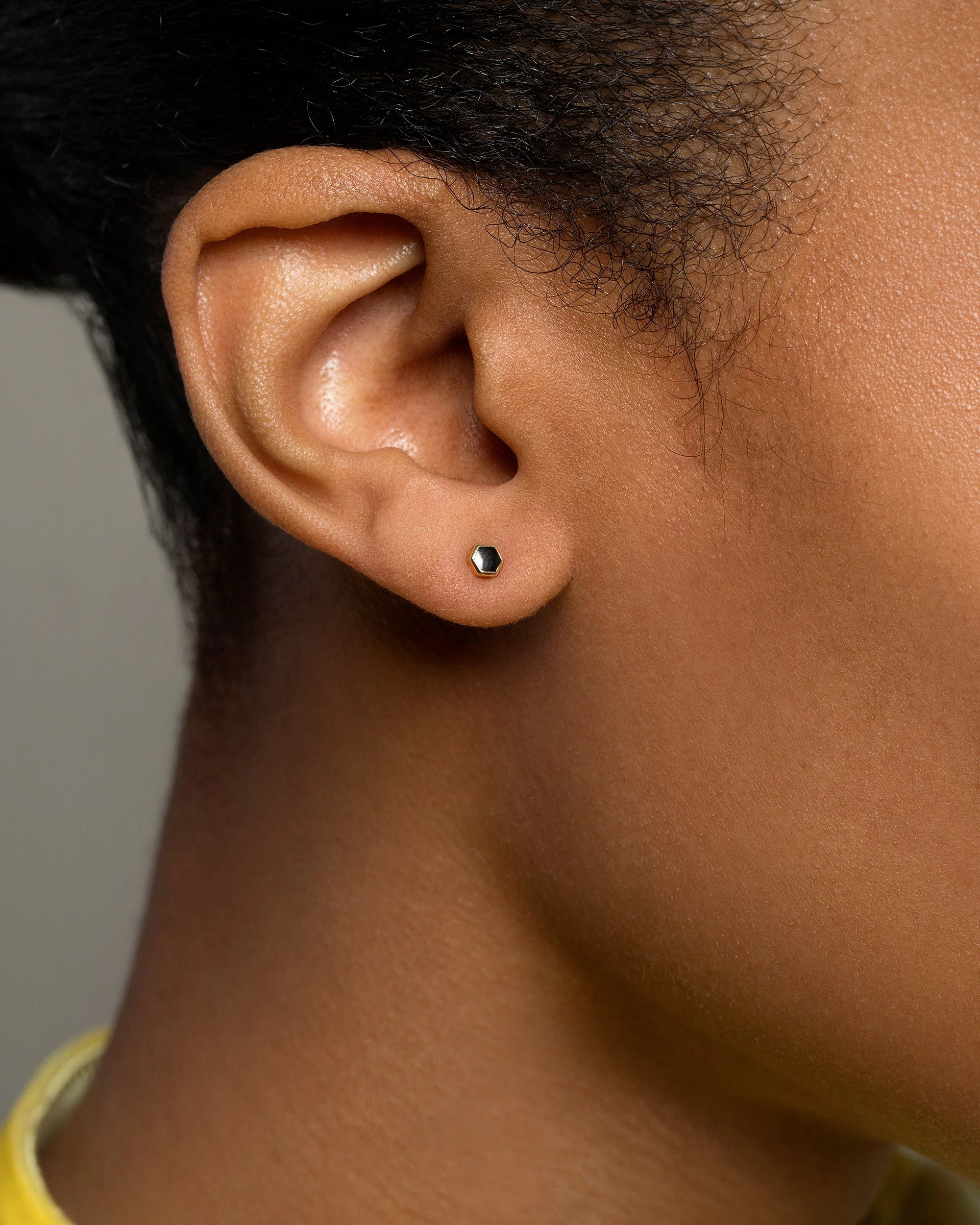 Hexagon Stud Earring Single - Image 5