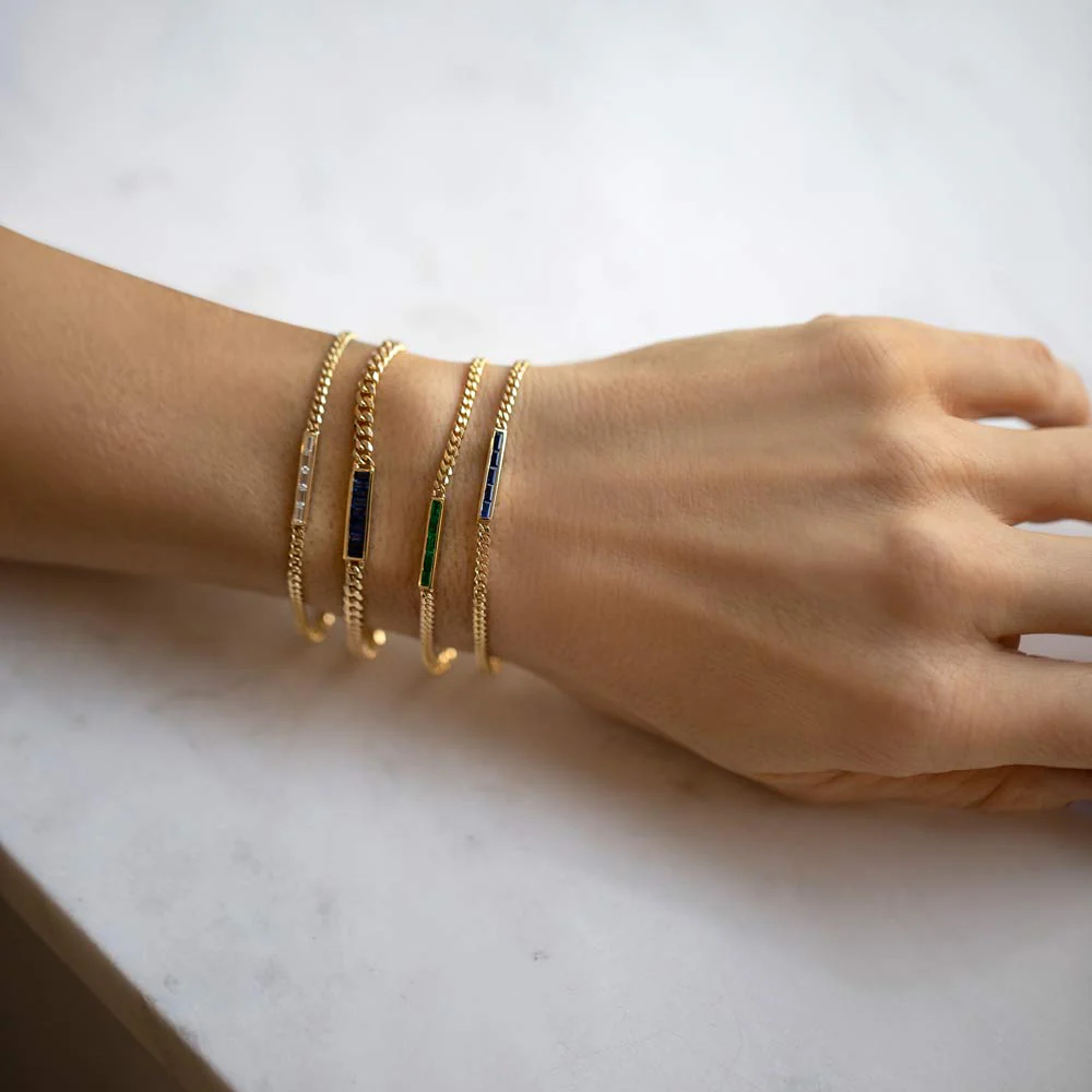 Identity Chain Bracelet - 3.4mm Emerald - Image 4