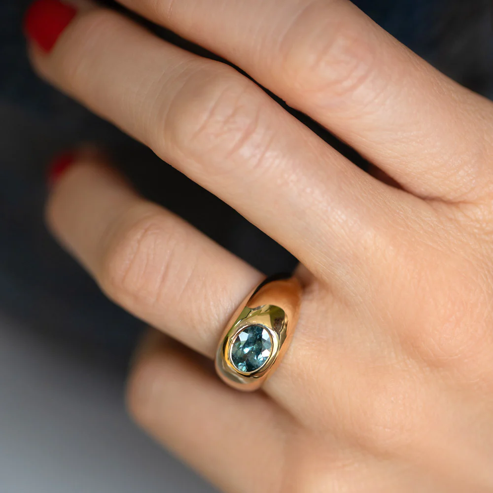 Jupiter Ring - Teal Sapphire - Image 7