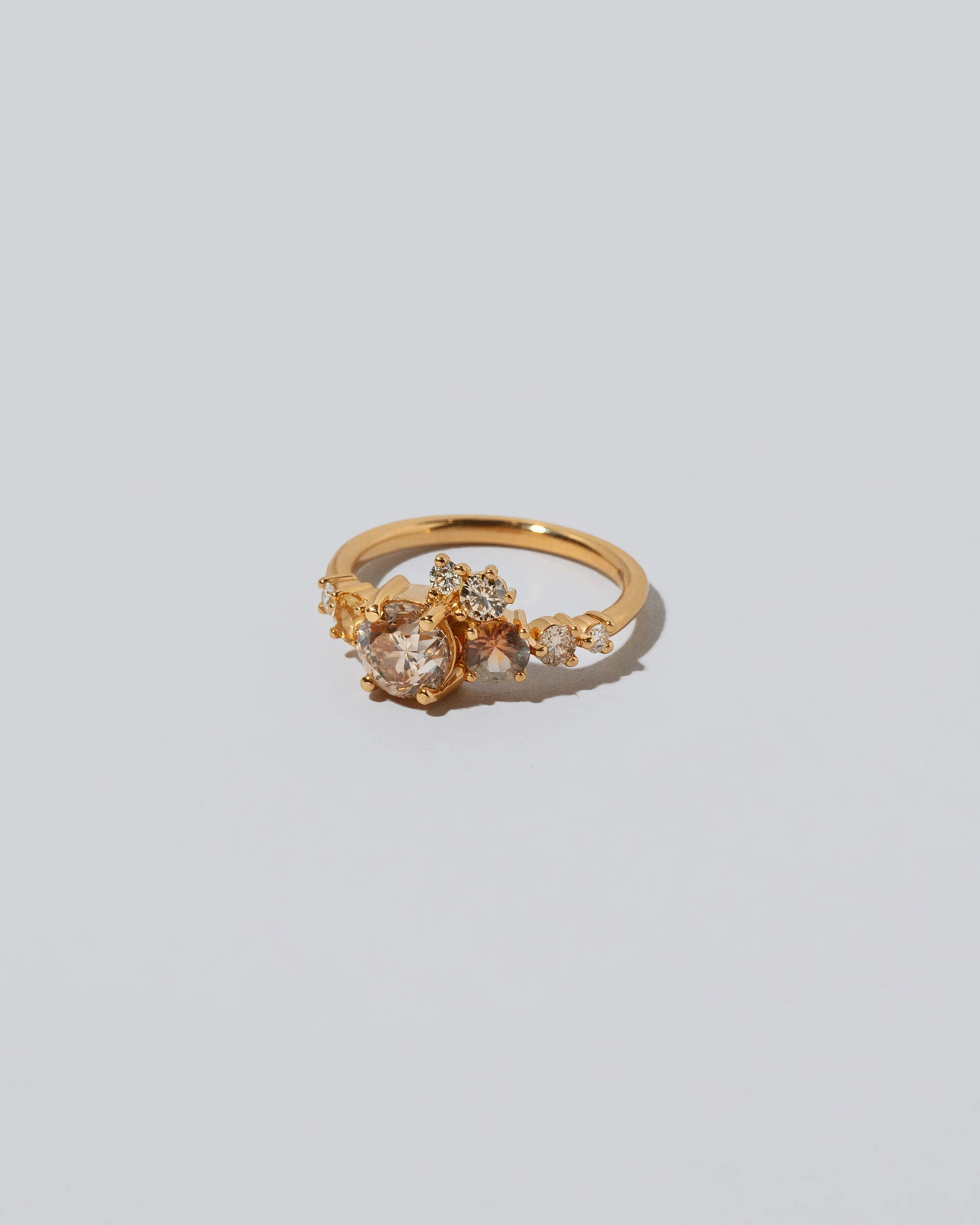 Luna Ring - Champagne Diamond & Peach Sapphire - Image 3