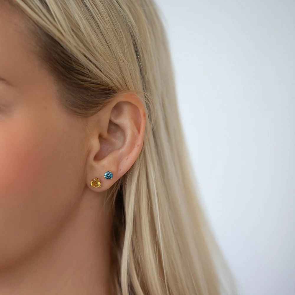 Martini Stud Earrings - Grand Aquamarine - Image 2
