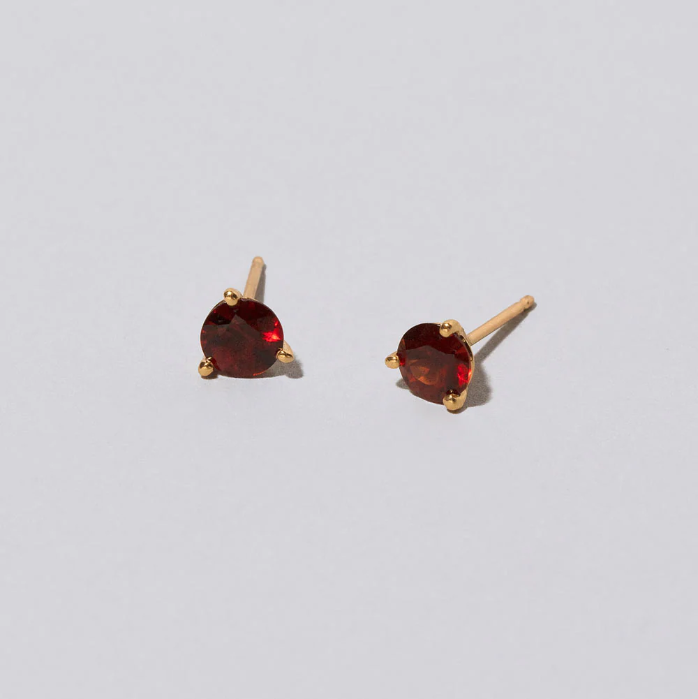 Martini Stud Earrings - Mega Red Garnet - Image 4