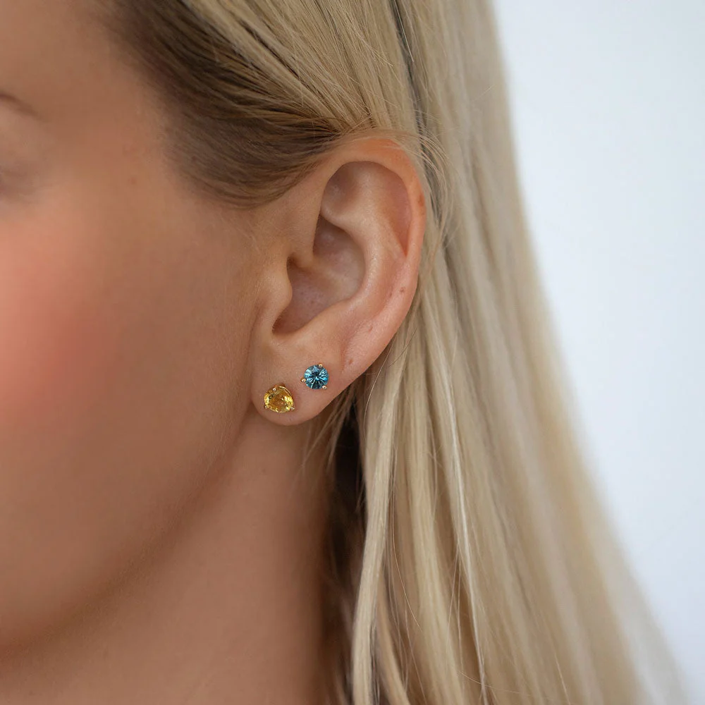 Martini Stud Earrings - Petite Amethyst - Image 2