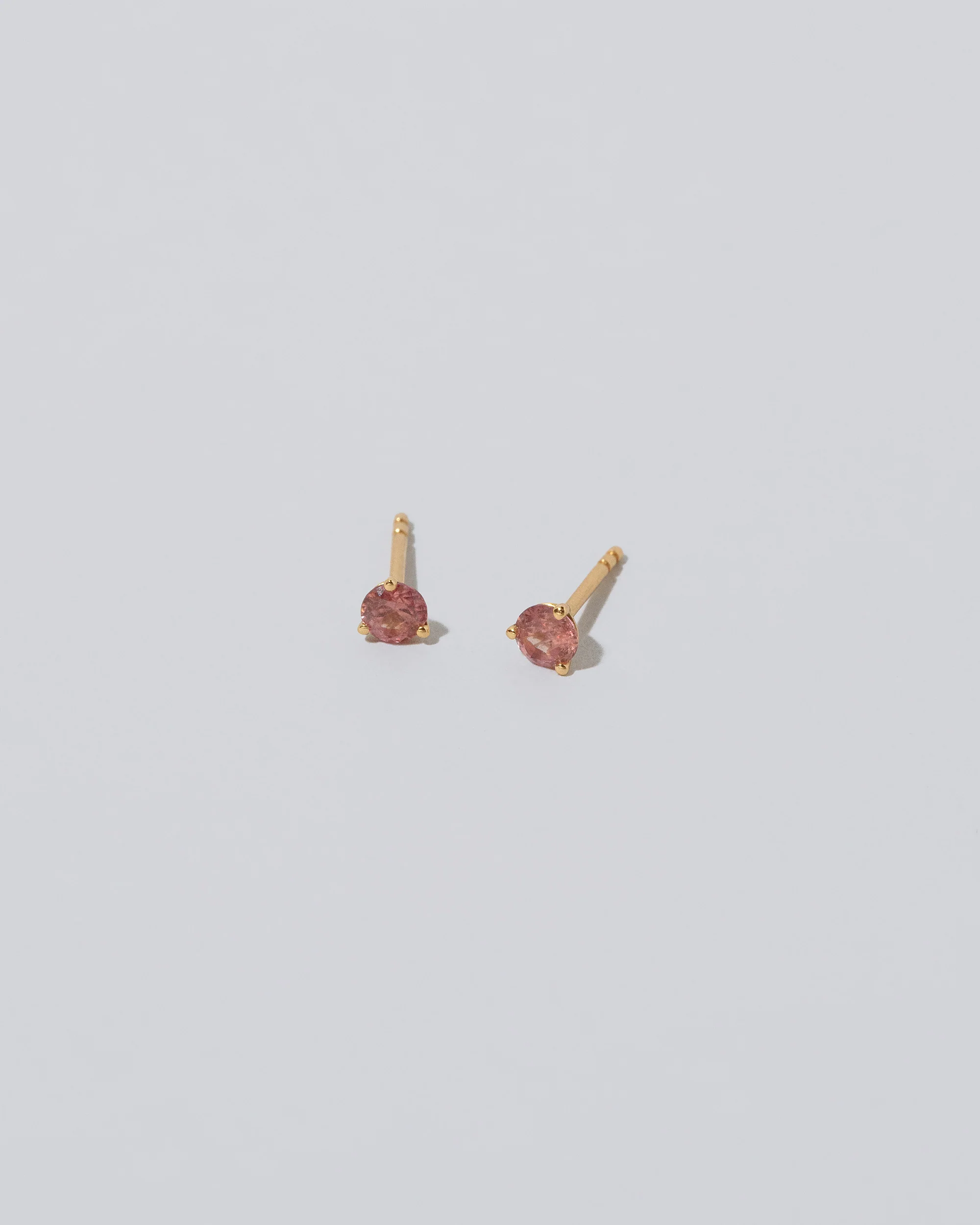 Martini Stud Earrings - Petite Coral Sapphire - Image 2