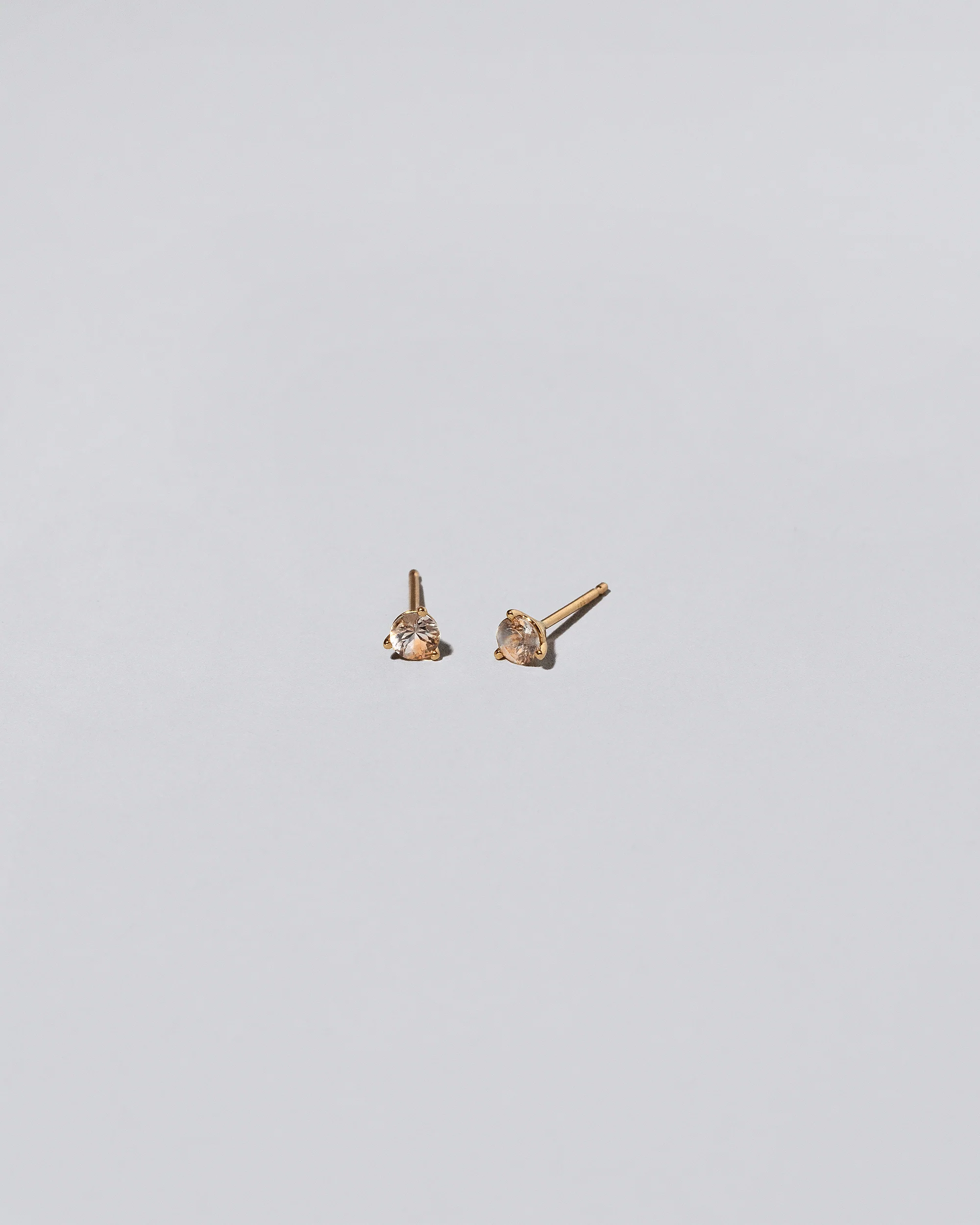 Martini Stud Earrings - Petite Peach Sapphire