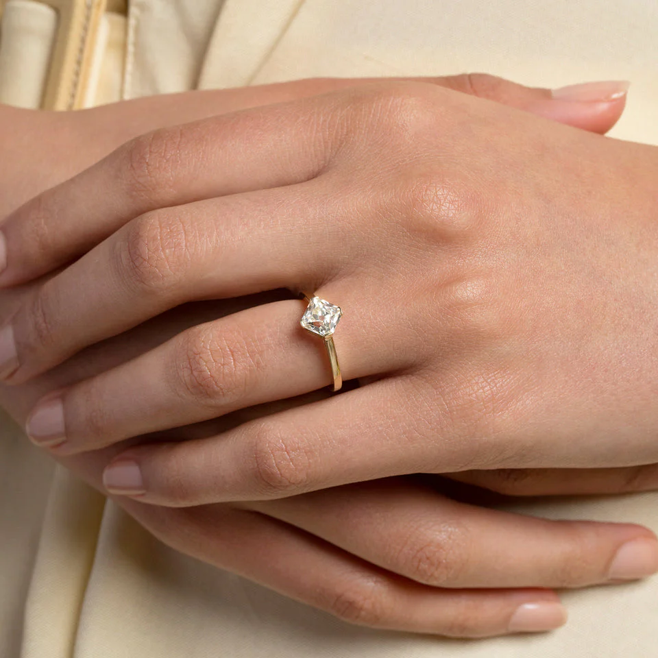 Cushion Modified Brilliant Diamond Solitaire Ring - Image 4