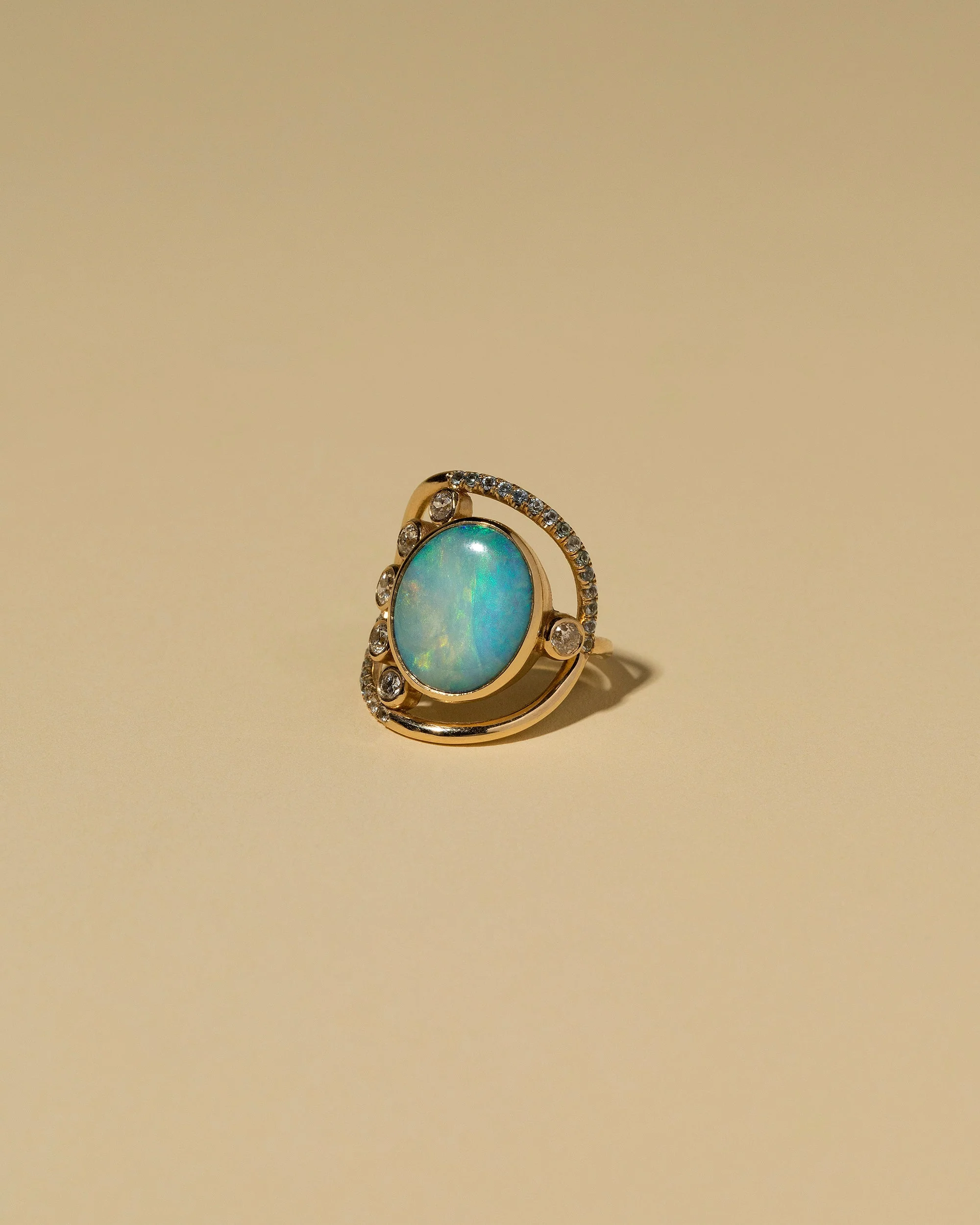Australian Opal, Diamond & Sapphire Ring - Image 3