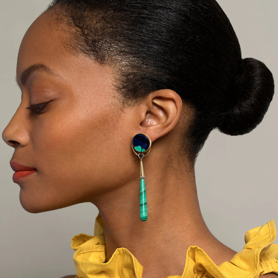 Gum Drop Azurite Malachite Earrings - Image 3