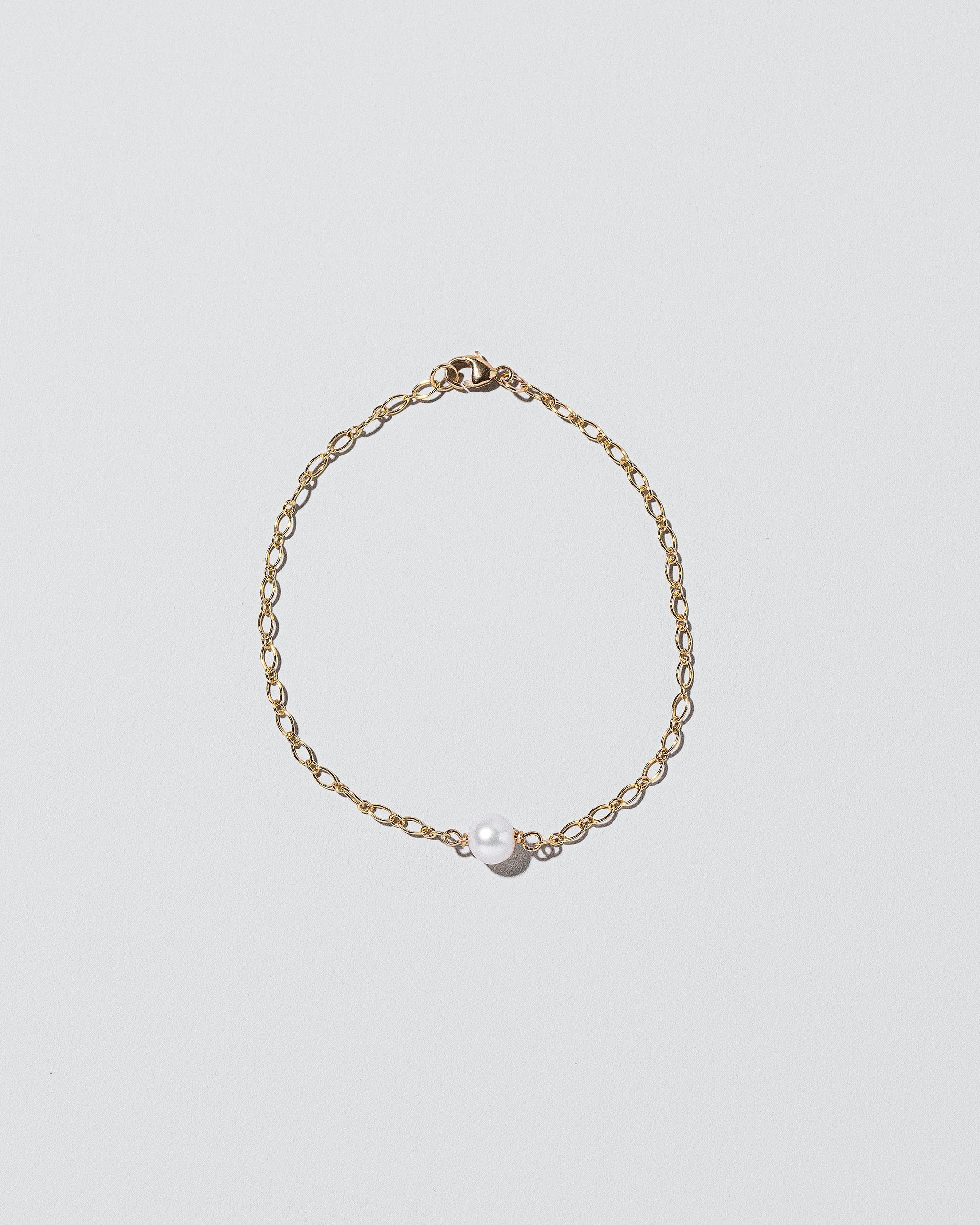 Pearl Station Bracelet Open Oval Chain