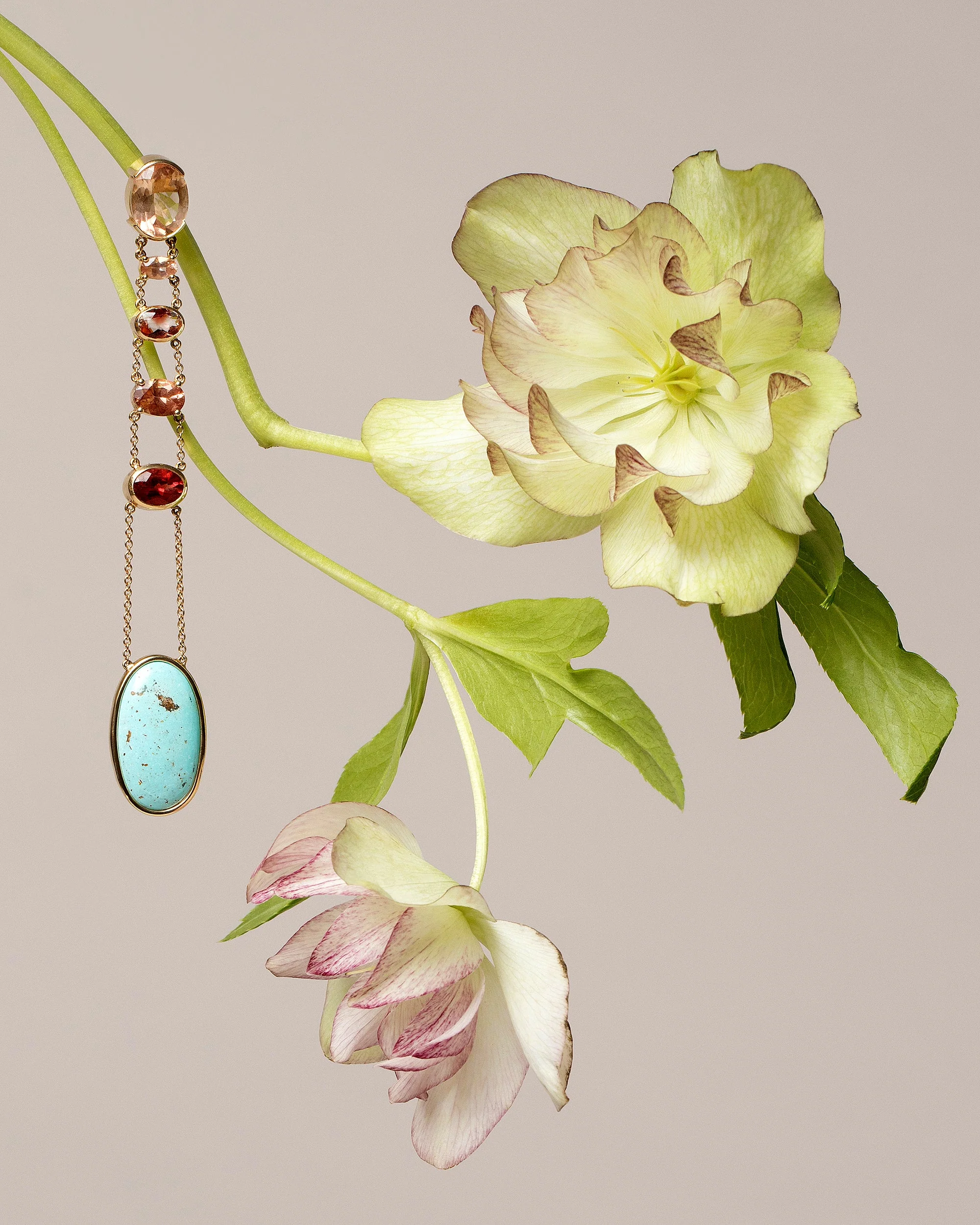 Oregon Sunstone & Persian Turquoise Earrings - Image 2