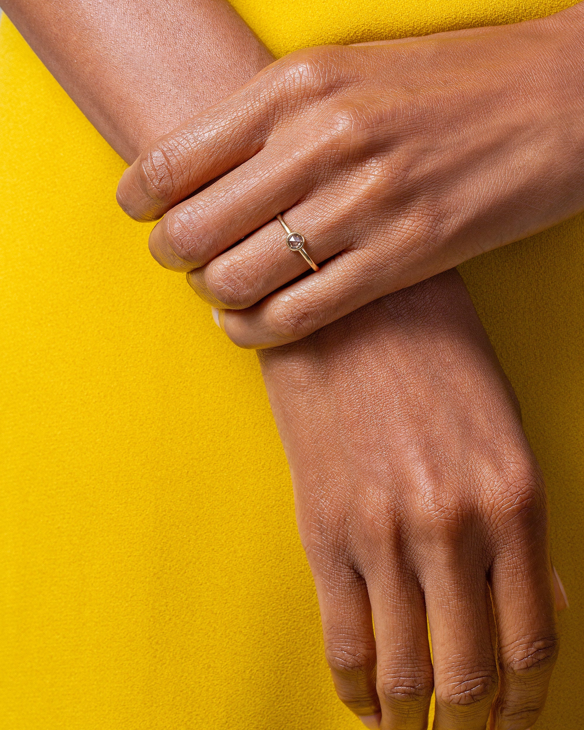 Rose Cut Champagne Diamond Ring - Image 3