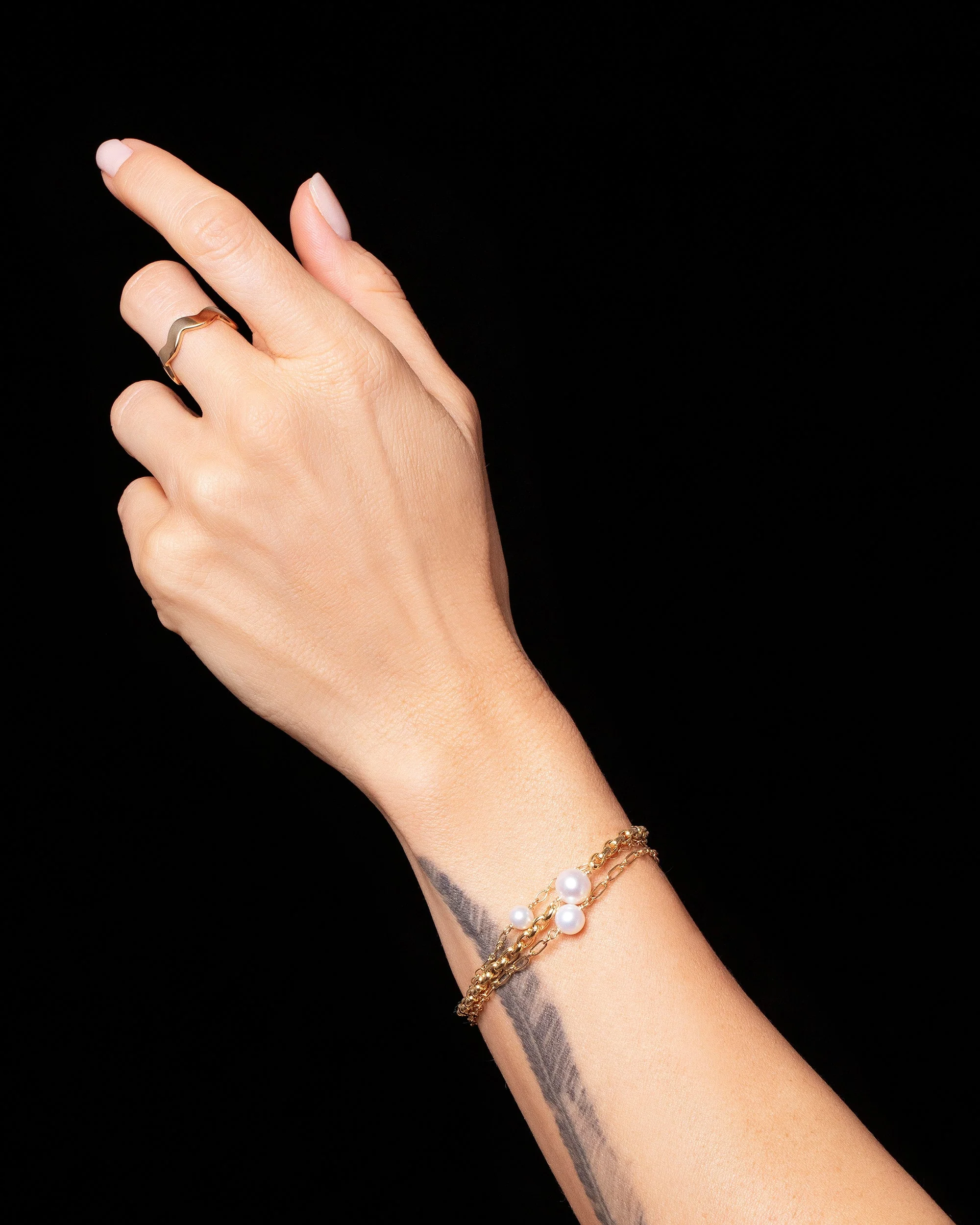 Pearl Station Bracelet Short Loop Chain - Image 5
