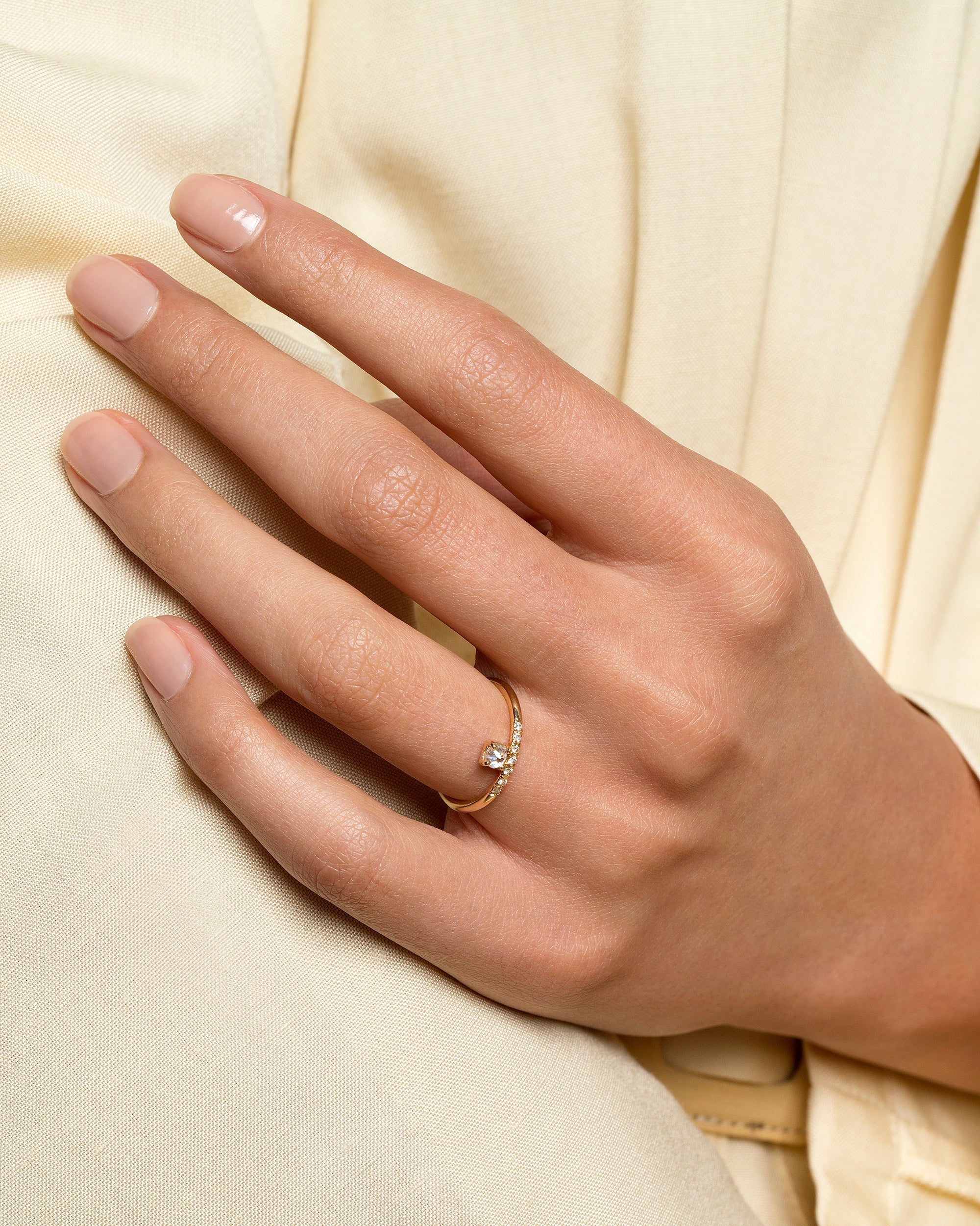 Stacked Ring - White Diamond - Image 3