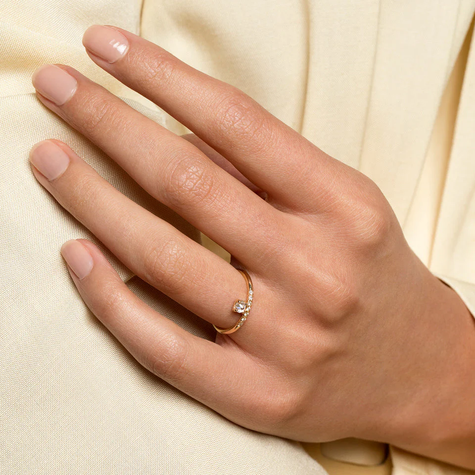 Stacked Ring - White Diamond - Image 4