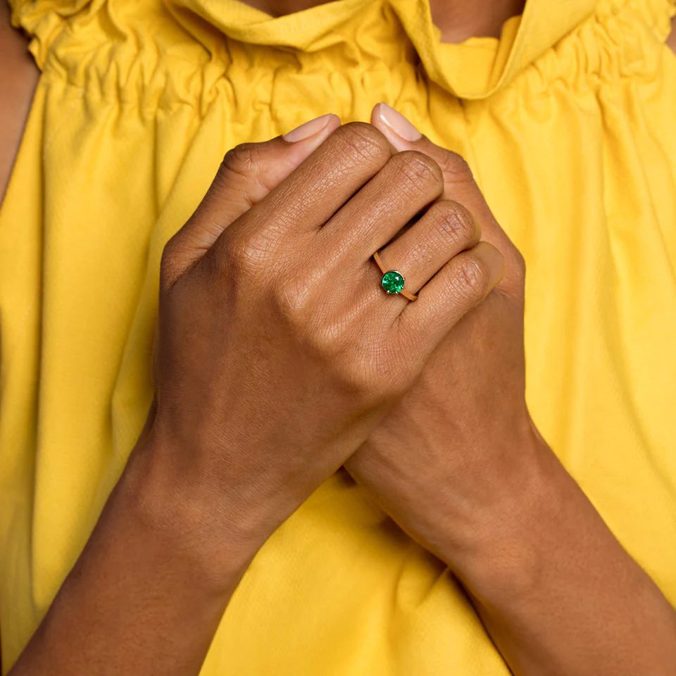 Sun & Moon Ring - Emerald - Image 6