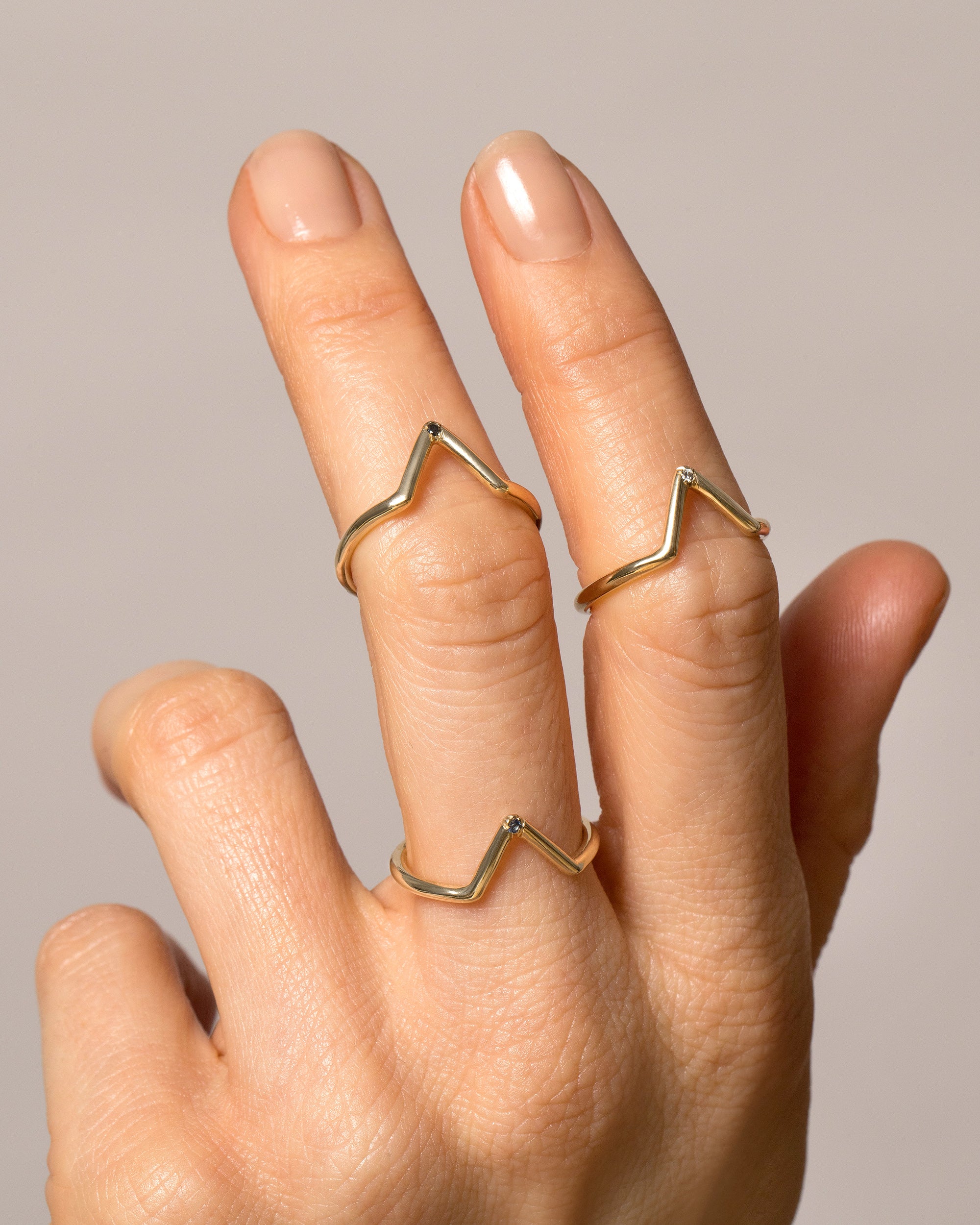 Triangle Band - Single Burnish-Set Stone - Image 5
