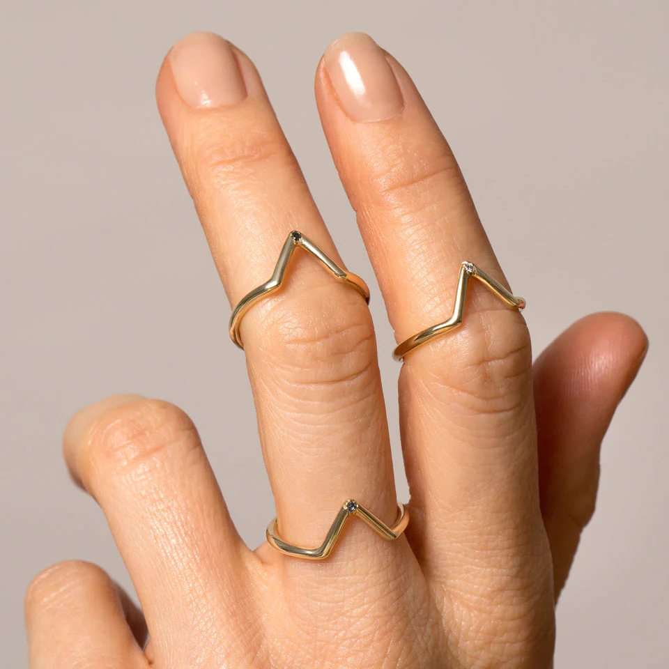 Triangle Band - Single Burnish-Set Stone - Image 8