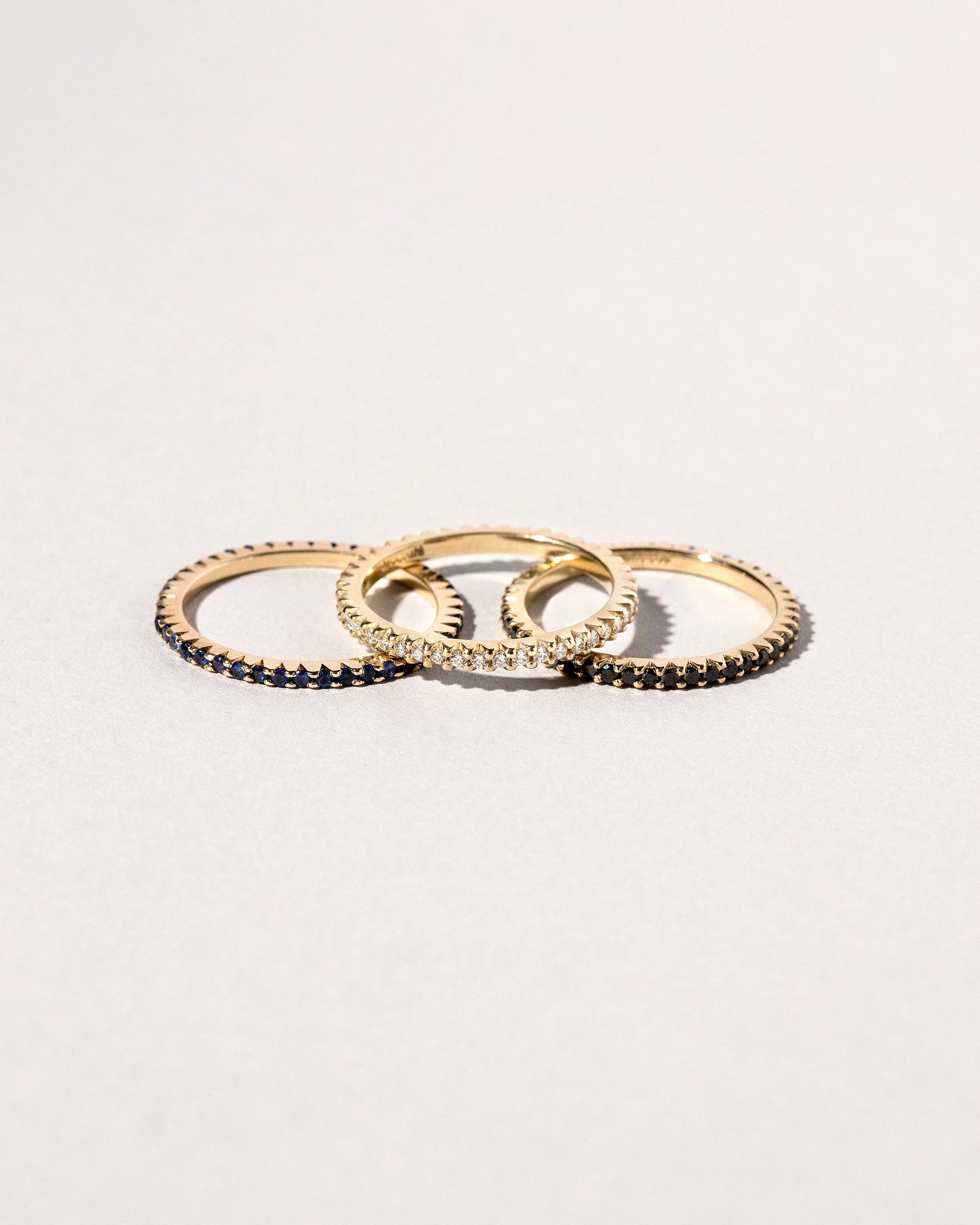 Gear Edge Band in 14k Yellow Gold with Blue Sapphire - sz6.5 x Vault - Image 2