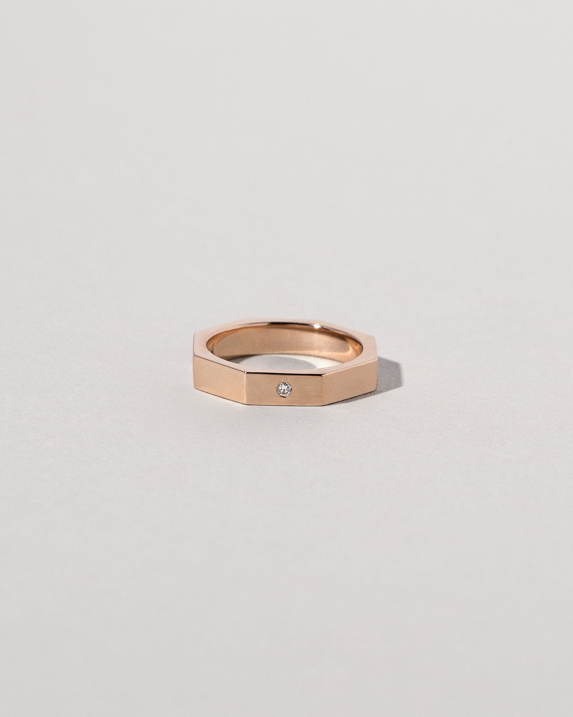 Segmented Band in 4mm Single Stone 14k Rose Gold With Diamond - sz6 x Vault