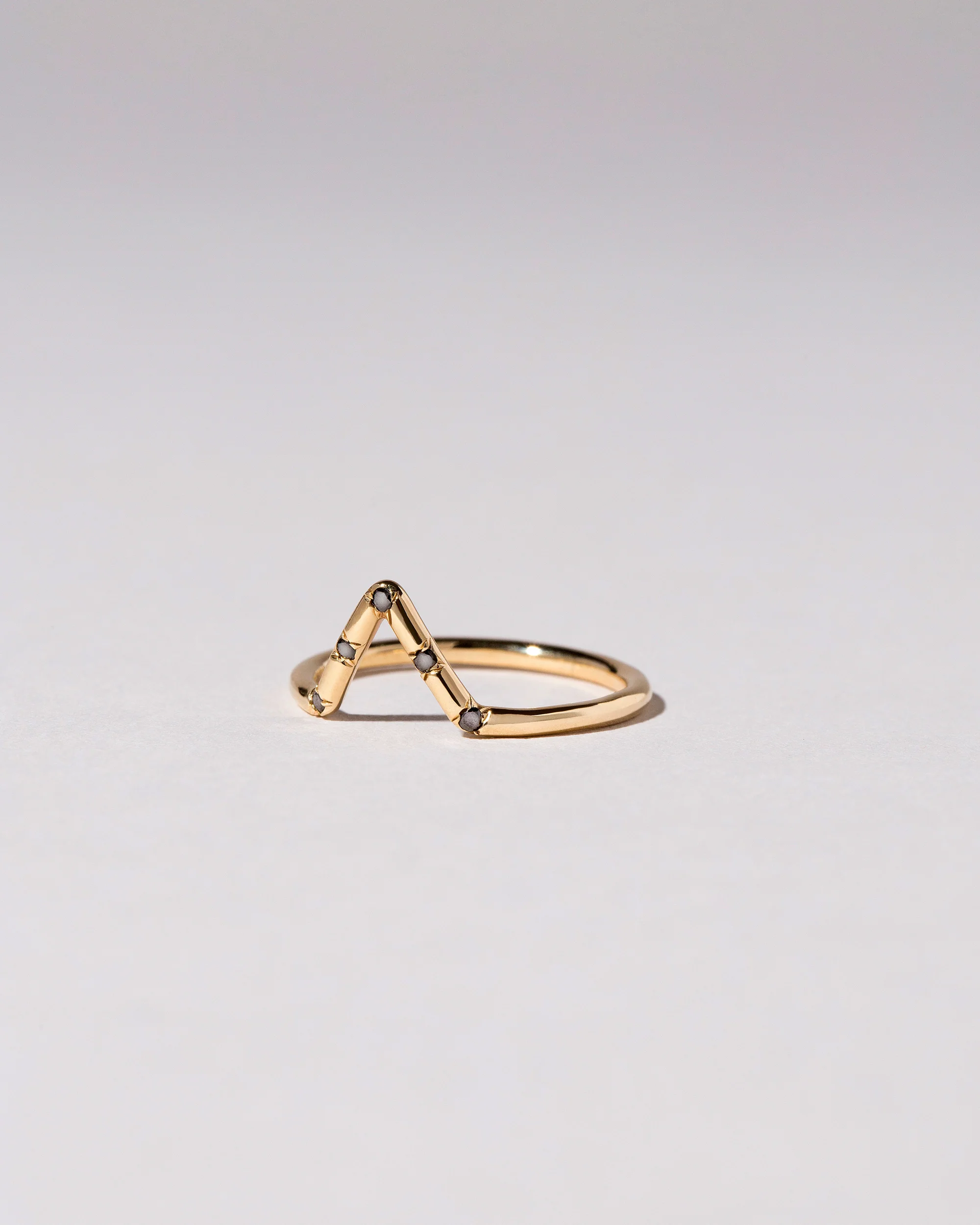 Triangle Band in Five Stone Black Diamond - sz6.5 x Vault